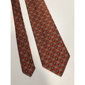 Robert Talbott Best of Class Orange Geometric Woven Jacquard 100% Silk Tie